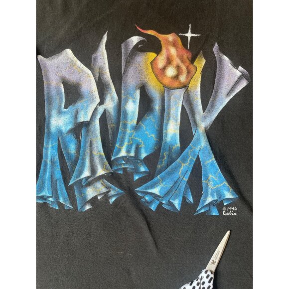 Radix VTG 1994 T-Shirt Mens XL Black And a Voice Calls out Get Your Soul In the - Picture 2 of 10